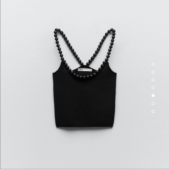 ZARA PEARL STRAP TOP - Picture 7 of 7